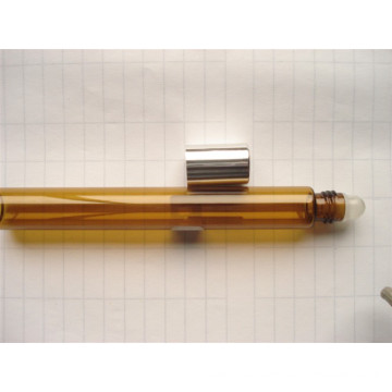 Amber Tubular Glass Bottle with Roll-on